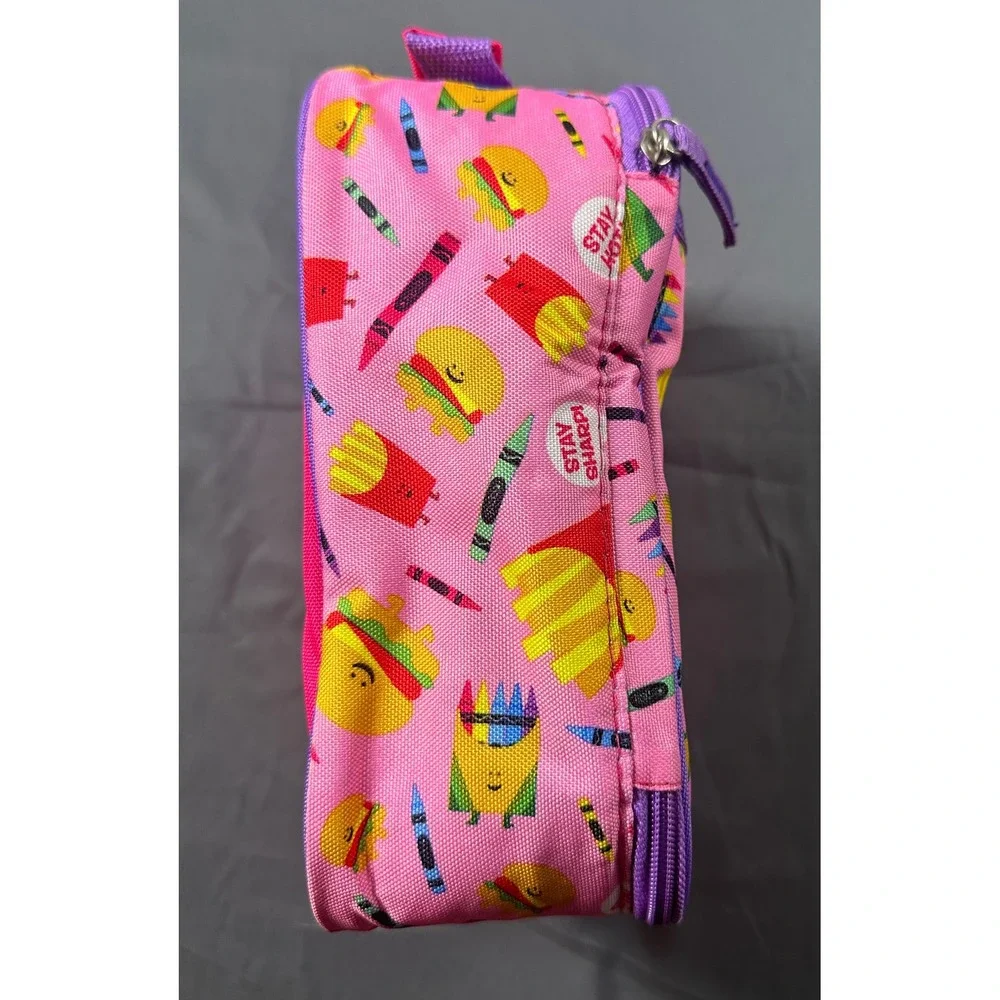 Igloo Crayola Stay Sharp Insulated Lunch Box Bag‎ Pink Food Crayon Print-Rare